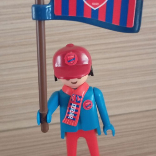 Playmobil Panionios Fan Figure like new with flag and scarf