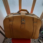 Leather travel suitcase used