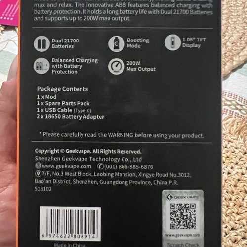 Geek Vape L200 200w like new with Brunhilde atomizer