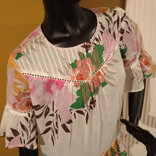 Reserved floral tunic blouse oversized, new, 100% cotton