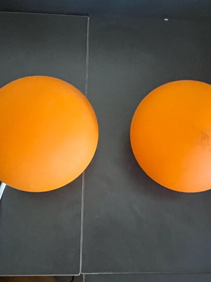 Table lamps used, set of two, spherical orange