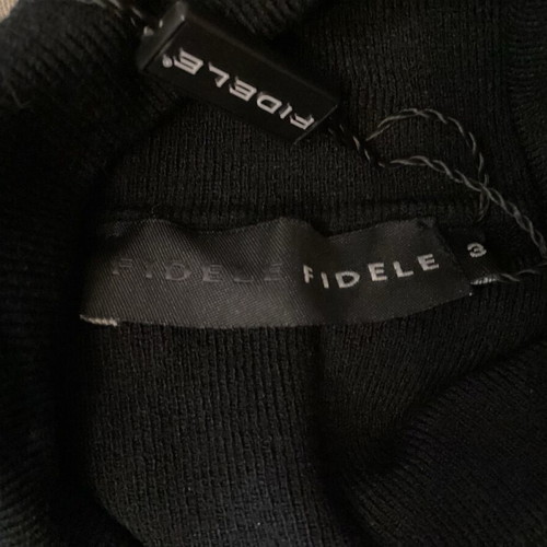 FIDELE Black Knitted Top with Pink Details Size 3 New