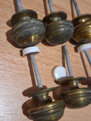 Brass knobs used, set of 6 pieces