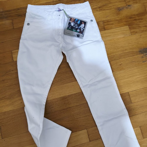 Mandarino white summer pants for girl 8 years new