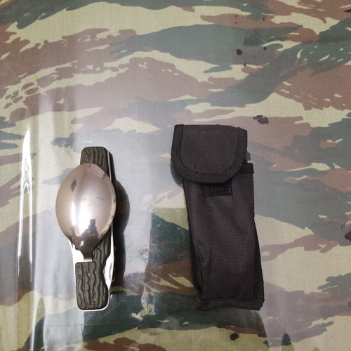 Camping multi-tool with case used