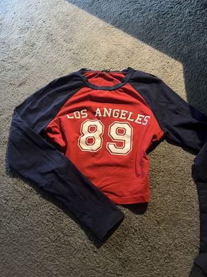 Top in blue and red, XS-S size