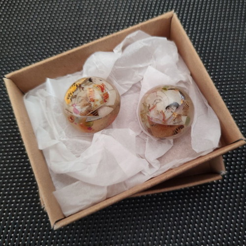 Handmade earrings with resin and porcelain pieces, new