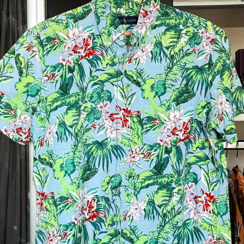 Polo Ralph Lauren men's Hawaiian shirt with floral motifs like new