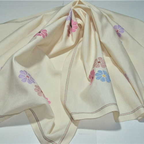 Monastery of Kalogria Silk Tablecloth used, handmade (natural silk)