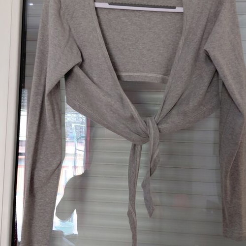 Gray cotton women's bolero, size M