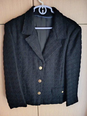 Γυναικείο μαύρο σακάκι μεταχειρισμένο χειροποίητο