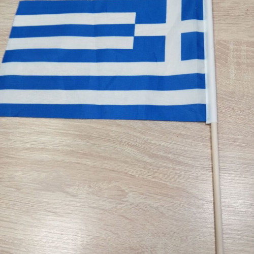 Greek flag new with stick 21x15cm