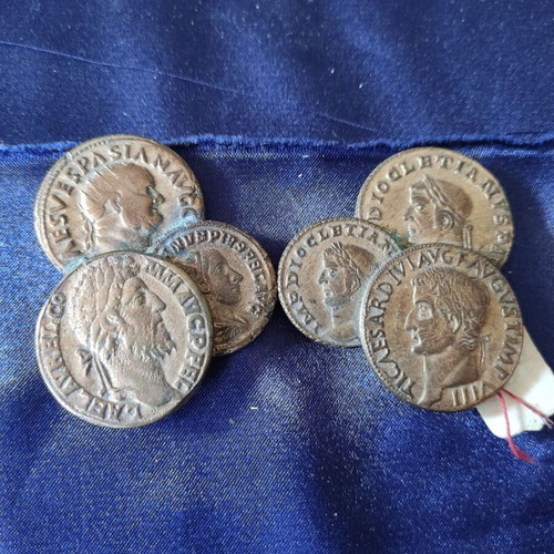 Bronze English buckle with Roman coin replicas used, 1860