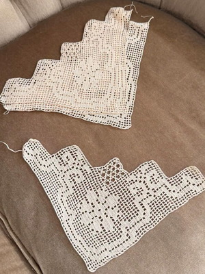 Handmade lace set, like new, 4 pieces 20x20 cm