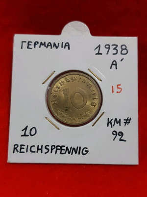 Germany 10 pfennig coin 1938 like new