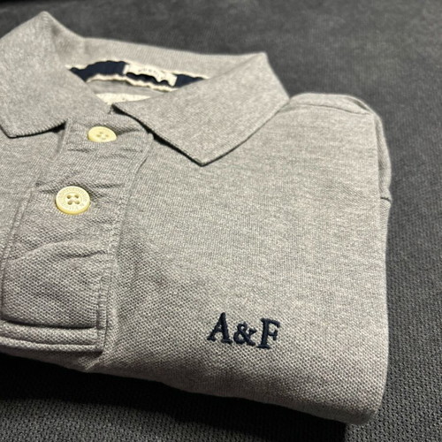 Abercrombie & Fitch men's short-sleeve polo gray like new
