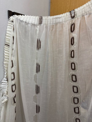 Curtain used white with brown and white patterns 150x170