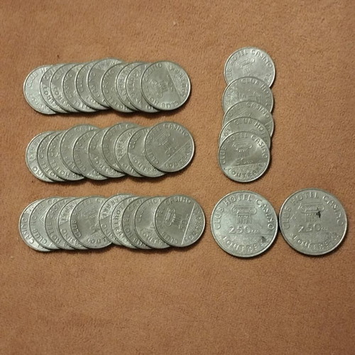 Casino Loutraki collectible metal tokens 50 & 250 Drachmas