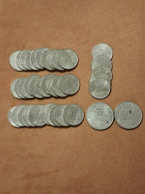 Casino Loutraki collectible metal tokens 50 & 250 Drachmas