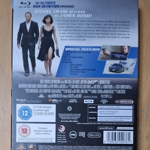 James Bond 007 Quantum of Solace Blu-ray like new with slipcover no Greek subtitles