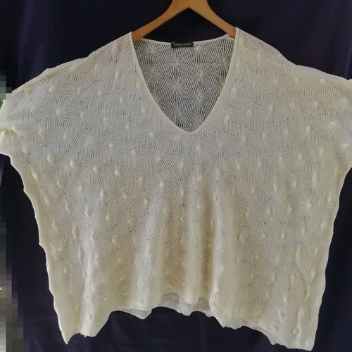 Rossana Orlandi Linen Blouse like new, beige, one size