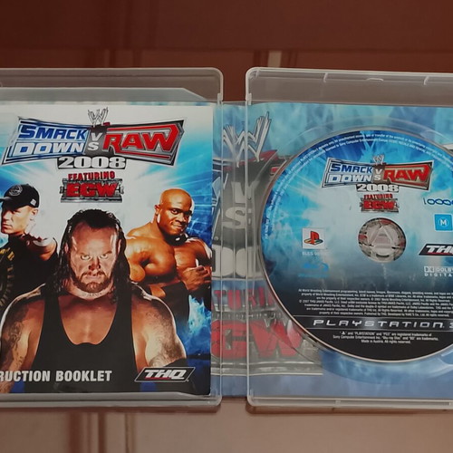 SmackDown vs Raw 2008 PS3 game, like new, with manual