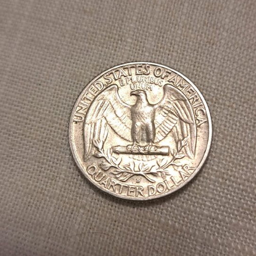 Silver American coin used, quarter dollar 1964