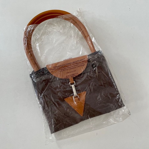 Women's brown handbag new, large size folds into small bag