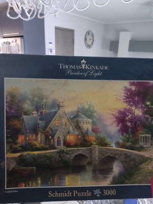 Puzzle 3000 pieces used, completed and wrapped with glue gift