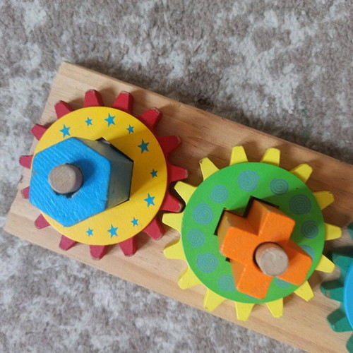 Wooden colorful toy used for babies and toddlers