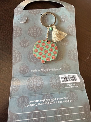 Lifelikes Pomegranate Keychain new, colorful wooden charm