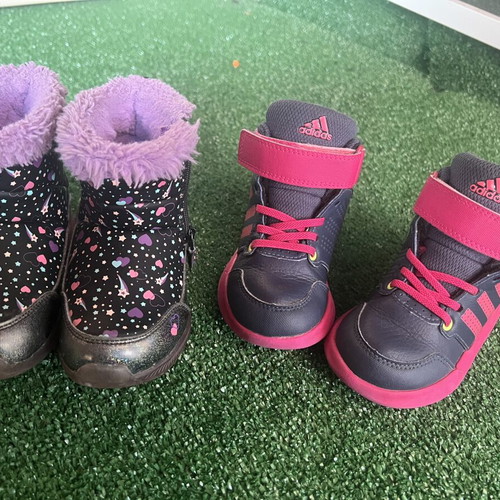 Skechers and Adidas kids shoes like new, size 23, colorful