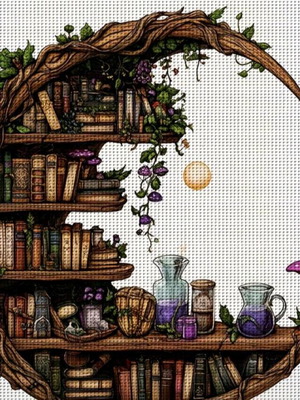 Cross Stitch Embroidery Set "Books" New