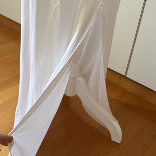 Maxi dress white size M new with pearl details