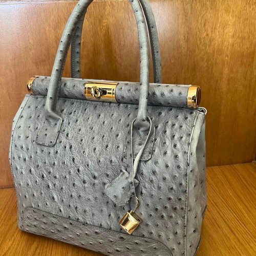 Italian Leather Bag Pelle di Giada like new, gray handbag