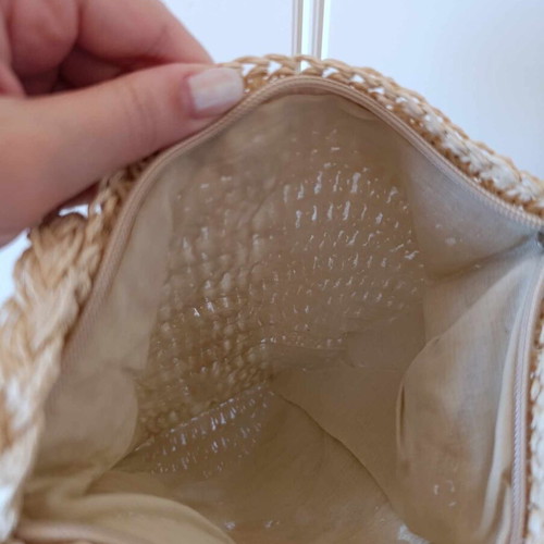 Straw shoulder bag new beige