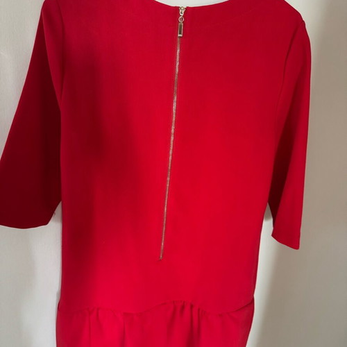 Dimopoulou Closet dress like new, red with ruffles and back zipper