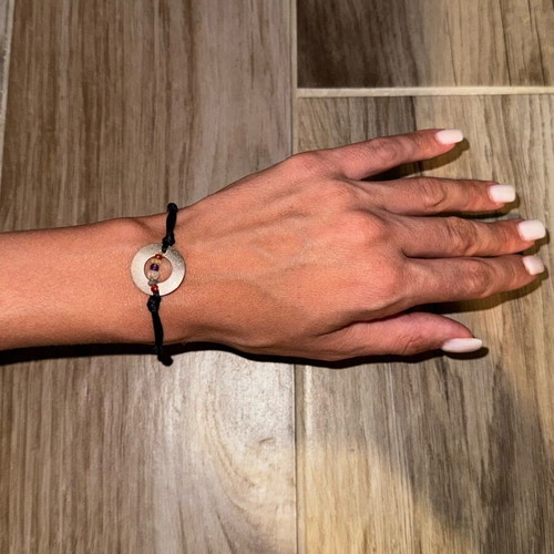 Silver 925 bracelet like new with hallmark, black and silver