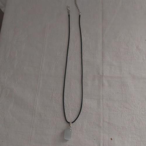 PU leather necklace like new, black and white, 45 cm + 5 cm extension