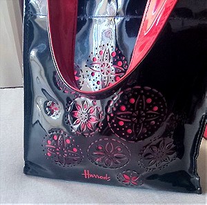 Shopping bag Harrods, special edition, μαύρη κόκκινη