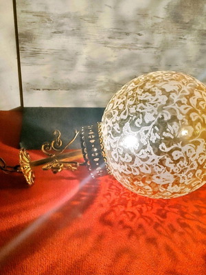 Vintage φωτιστικό οροφής σαν καινούργιο, κρεμαστό χρυσάφι με γλόμπο