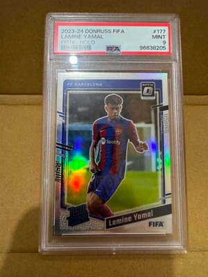 Lamine Yamal 2023-24 Donruss FIFA Optic Holo RC PSA 9 Mint Rookie Card