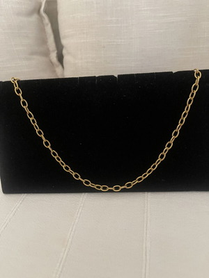 Chain necklace with embossed gold-colored links, like new