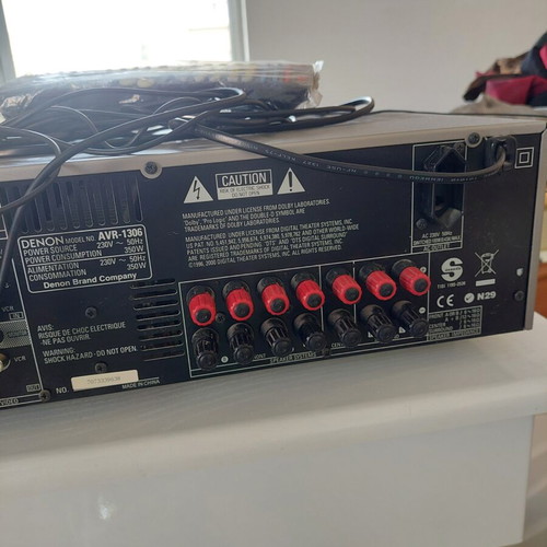 Denon radio amplifier with remote and woofer, no original speakers