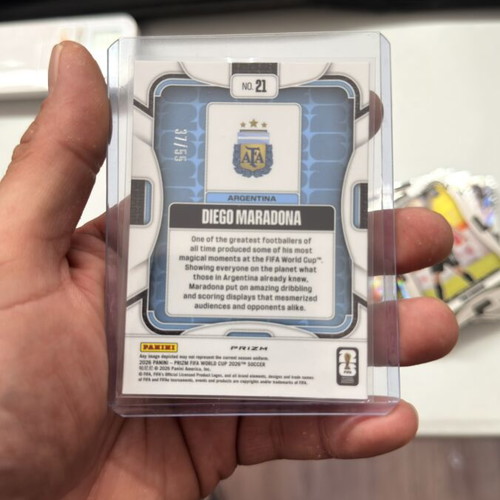 Diego Maradona Blue Prizm Panini Card 37/55 New
