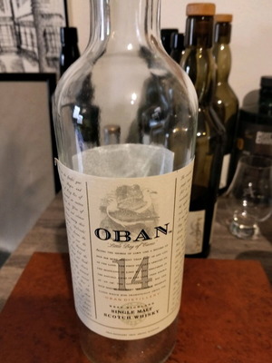 Oban 14 years empty whisky bottle like new