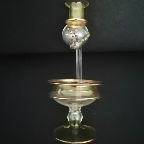 Handmade Egyptian essential oil diffuser Pyrex glass with gold details new