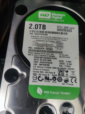 WD Caviar Green 2TB hard drive used