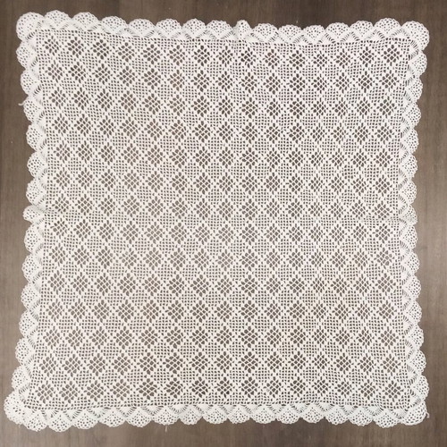 Knitted doily new with diamond pattern 65cm x 65cm