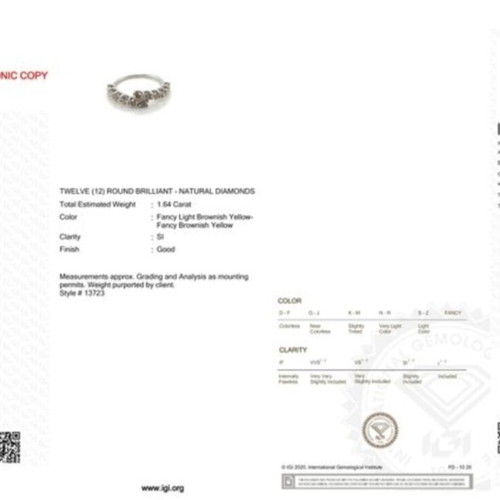 White Gold Ring 14K with 12 Natural Diamonds 1.64 Carats New
